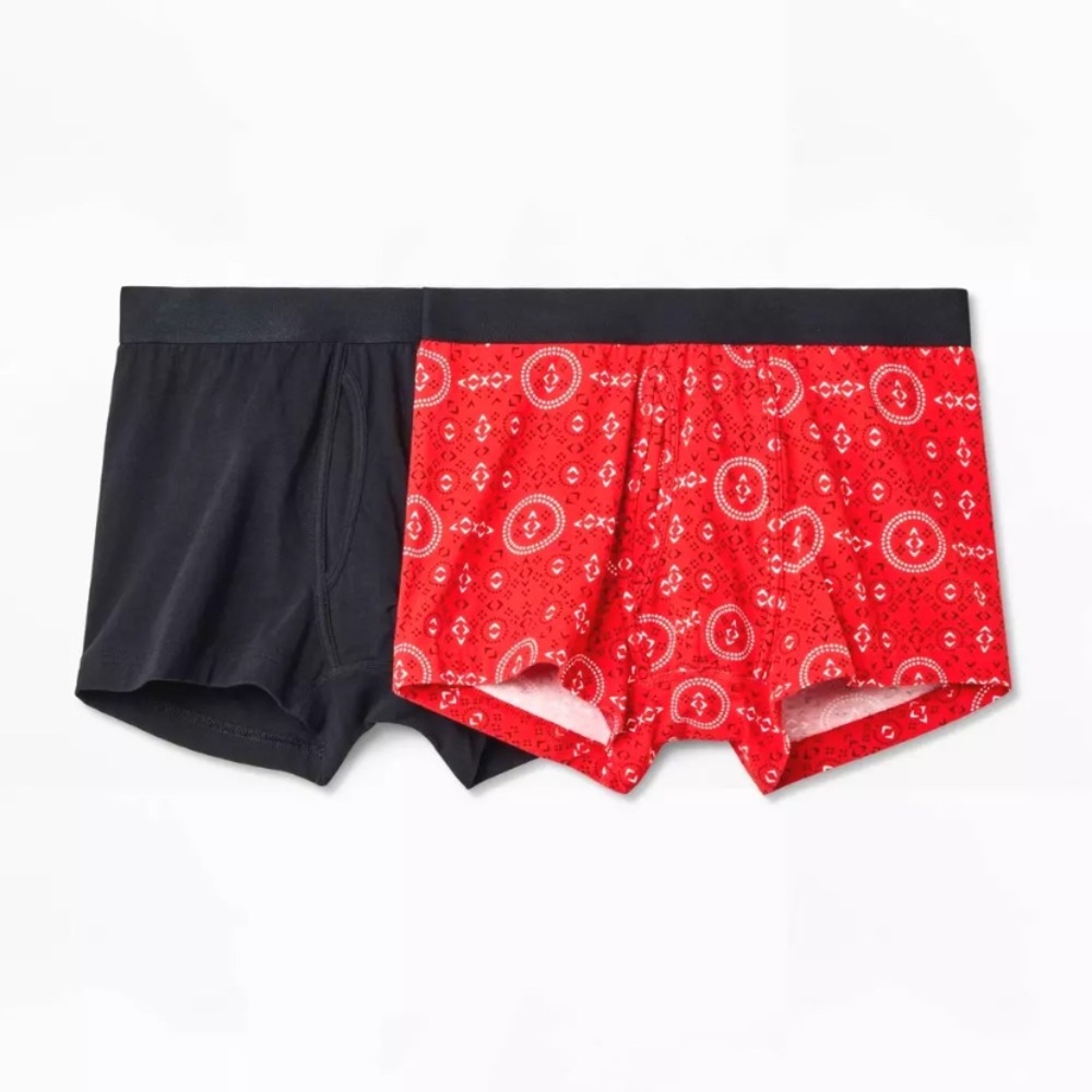 Goodfellow & Co Men's Red & Black boxers Trunks UNDERWEAR bandana pattern XL